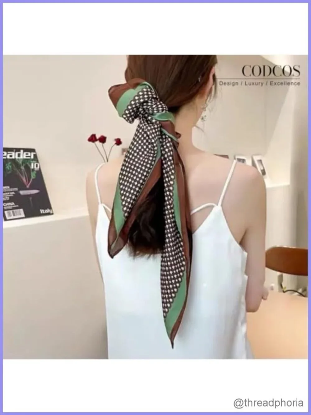 Silk Feeling Square Satin Scarf for Women Hair Wrap Head Scarf Bandana
